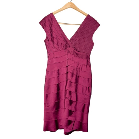 Adrianna Papell Semi Formal Cocktail Dress Burgundy Merlot Purple Red 6 - Picture 1 of 9